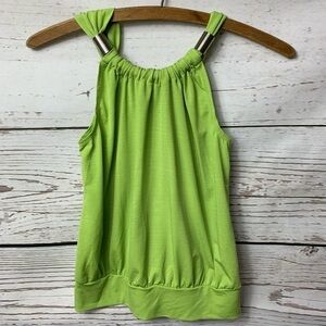 EUC BCX Neon Green Metal Decor Tank Top